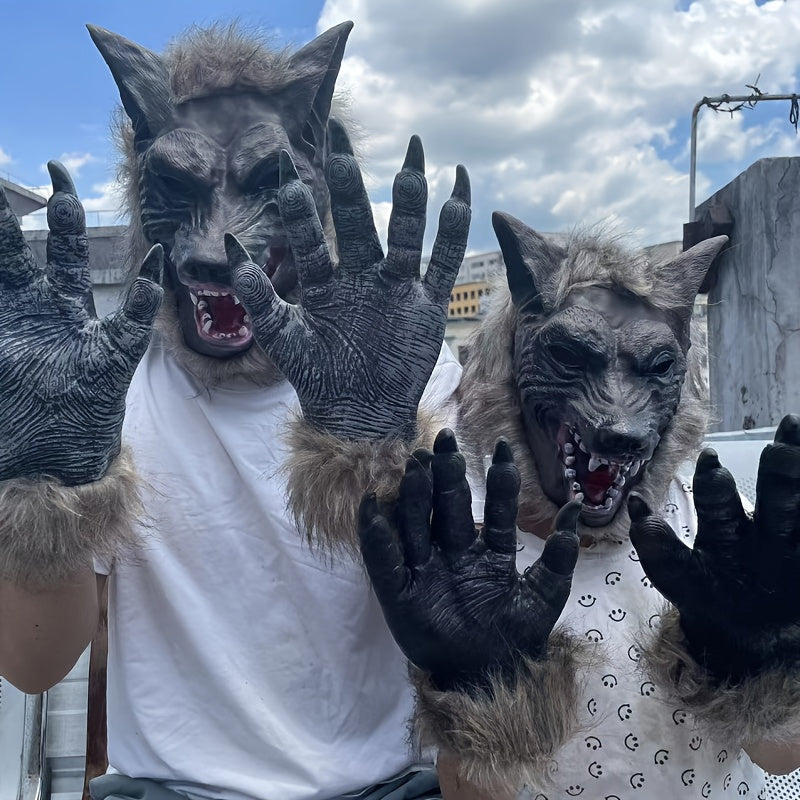 Wolf Mask Costume Set Halloween Party (3pcs)
