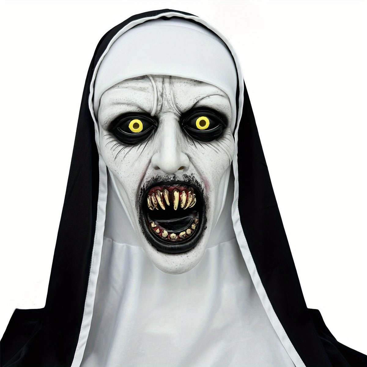 Synthetic Latex Spooky Nun Mask Halloween Costume