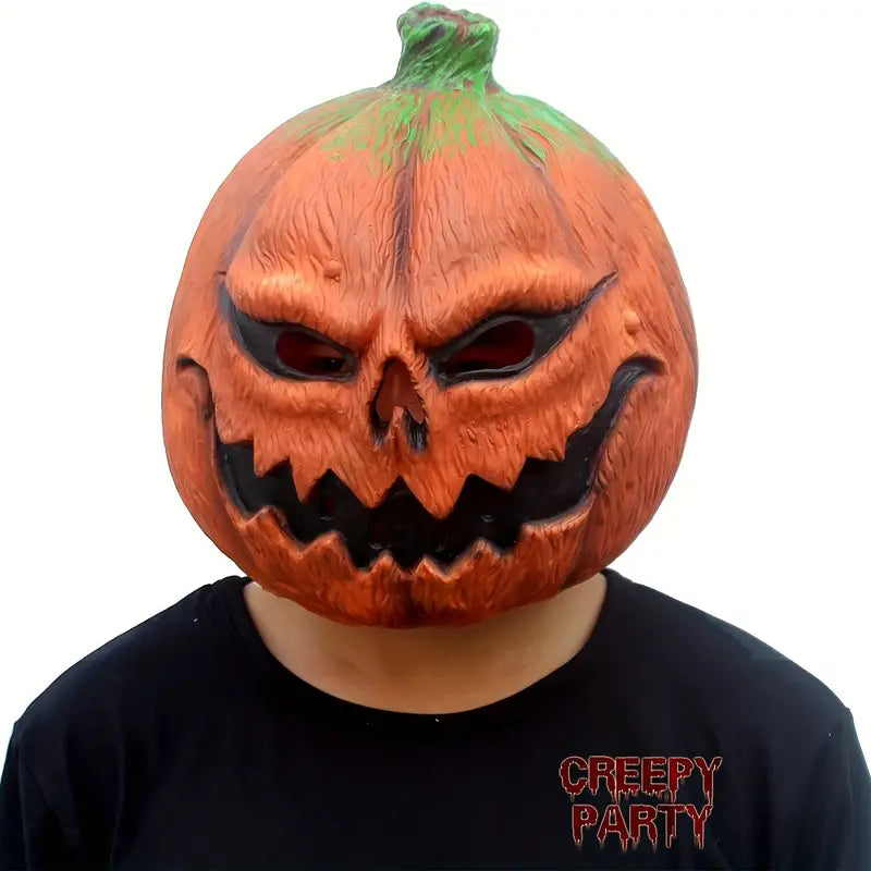 Spooktacular Pumpkin Face Head Mask for Halloween