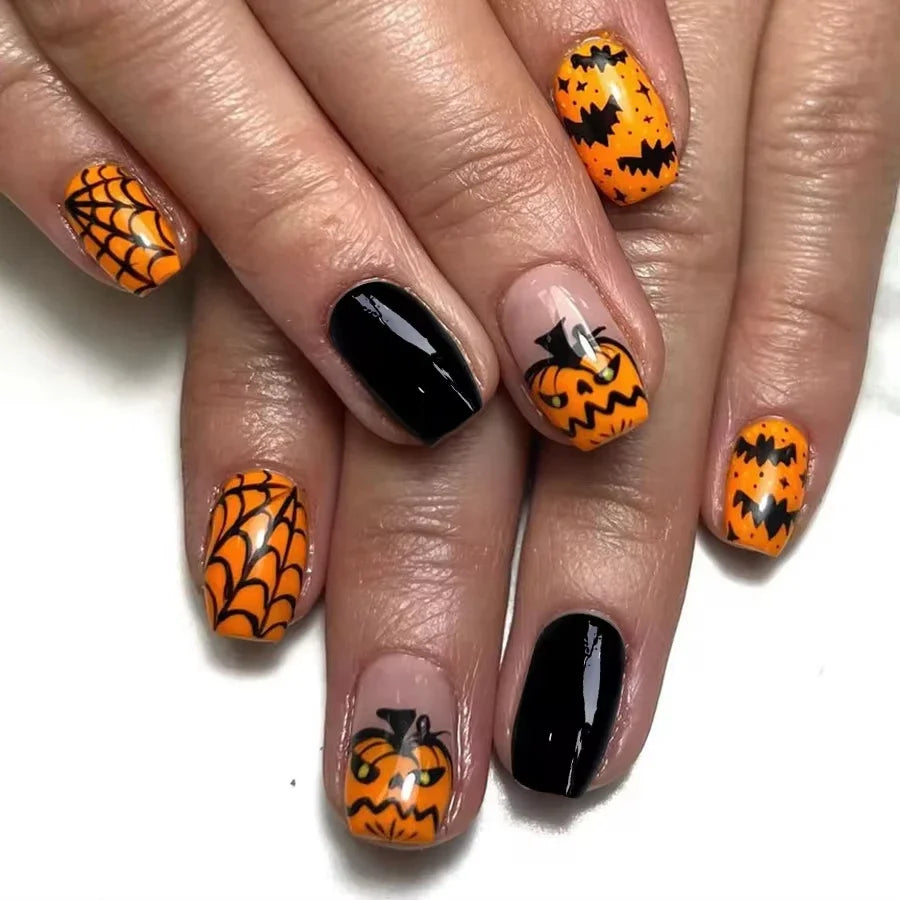 Black Halloween Press-on Nails