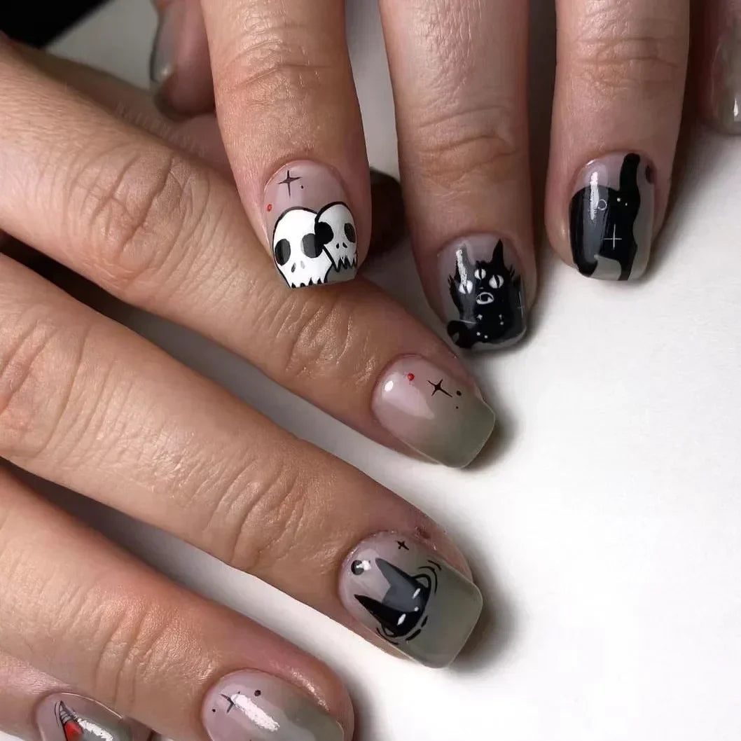 Black Halloween Press-on Nails