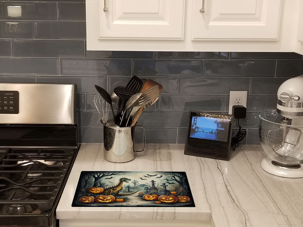 Dinosaurs Spooky Halloween Glass Cutting Board