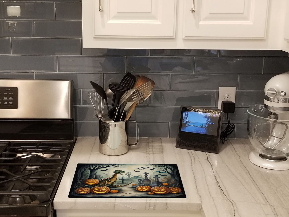 Dinosaurs Spooky Halloween Glass Cutting Board