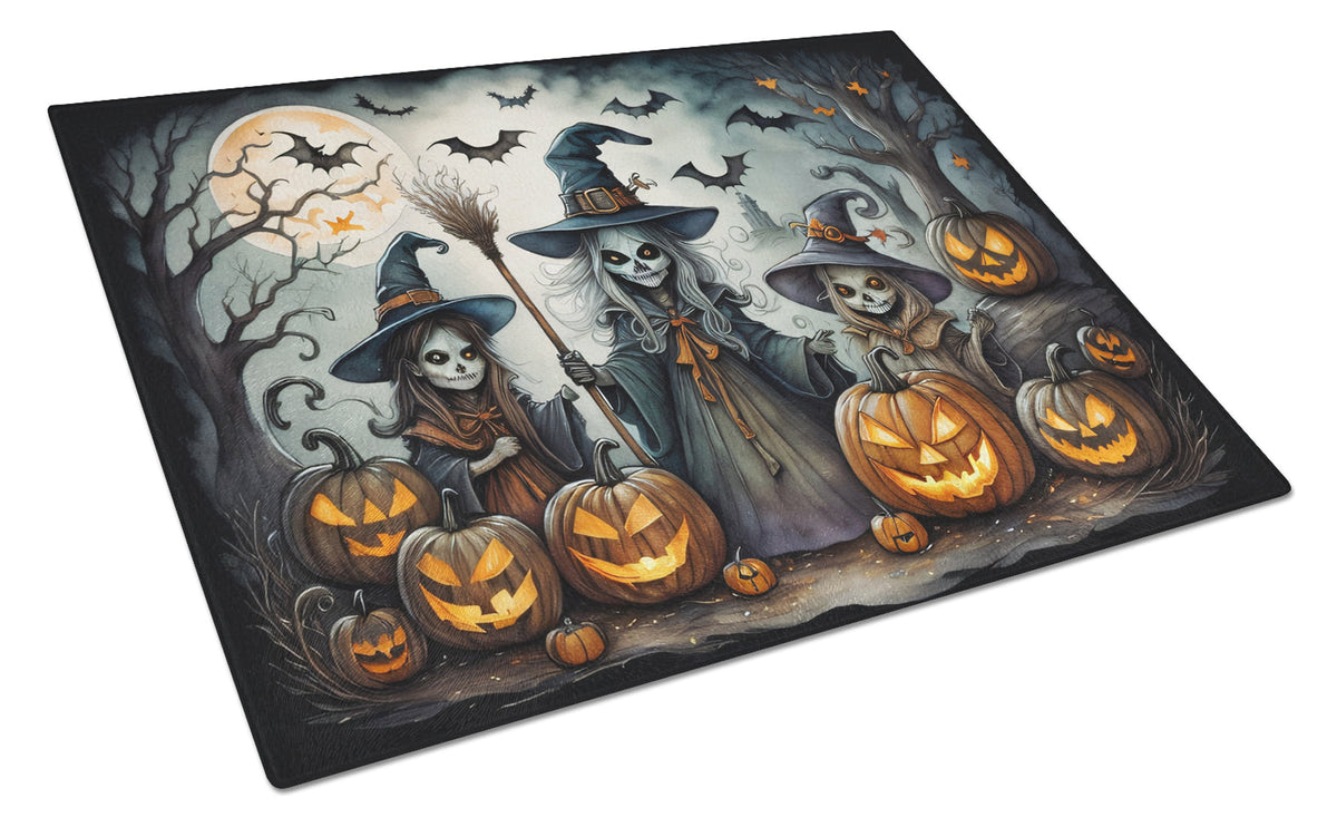 Witches Spooky Halloween Glass Cutting Board