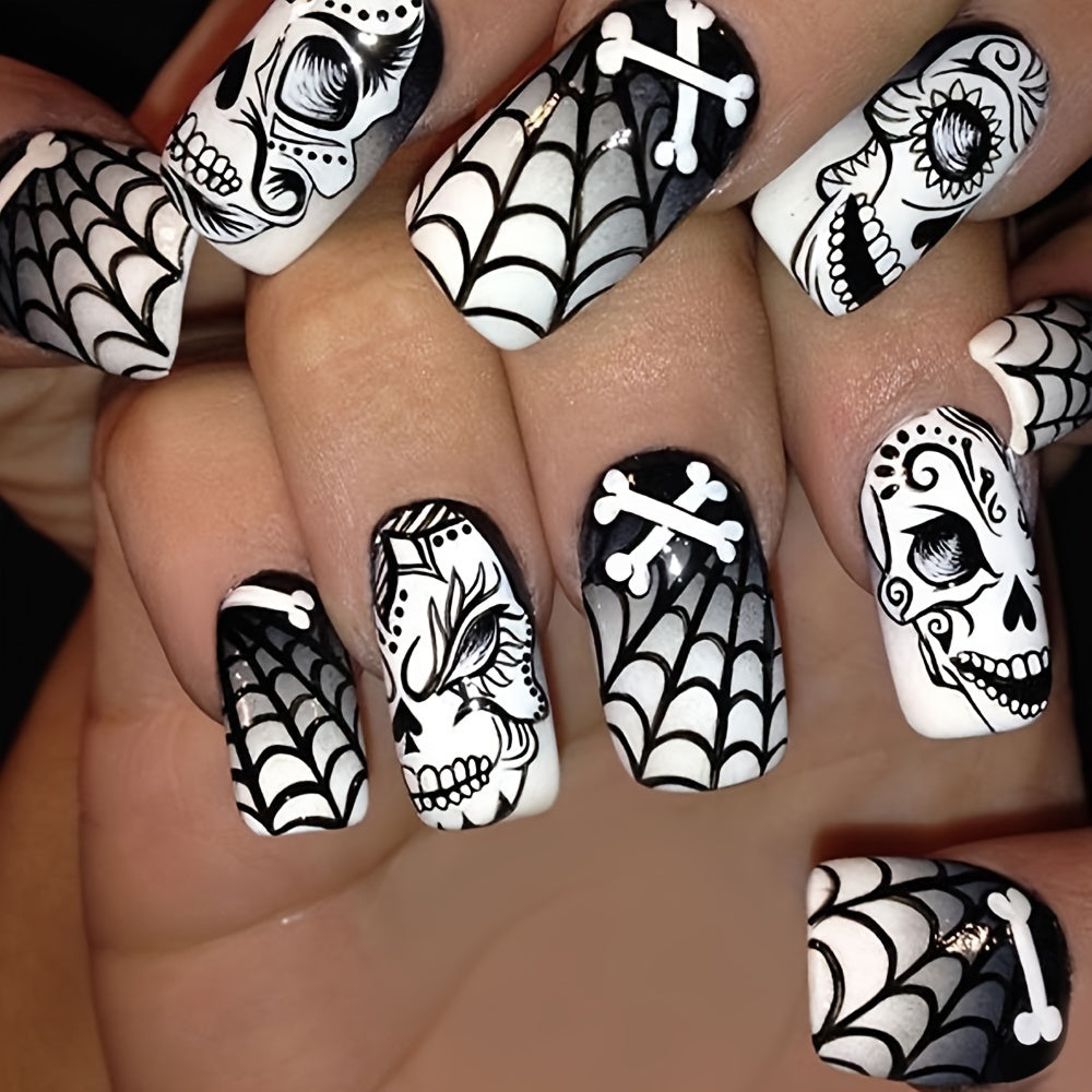 Medium Square Halloween Press-On Nails