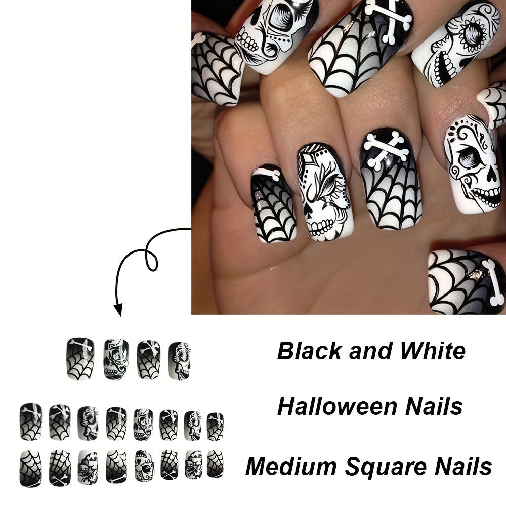 Medium Square Halloween Press-On Nails