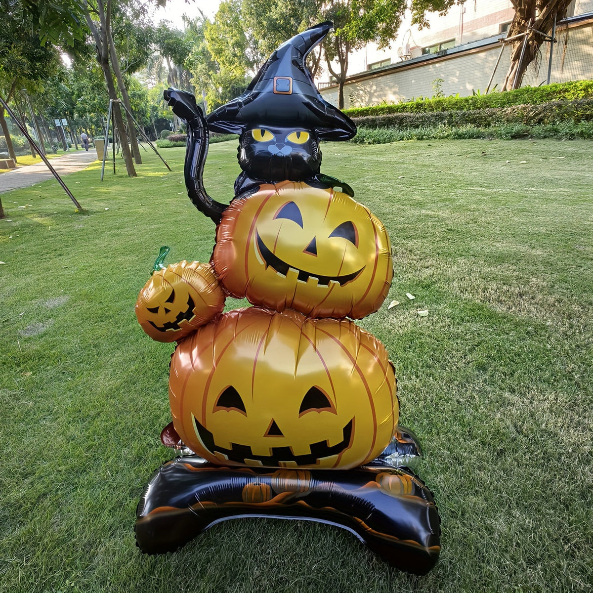 Halloween Witch Hat Pumpkin Cat Balloon Decor Set