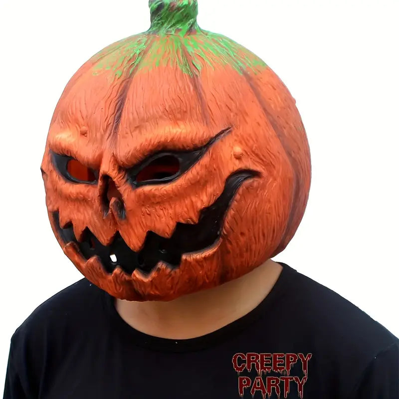 Spooktacular Pumpkin Face Head Mask for Halloween