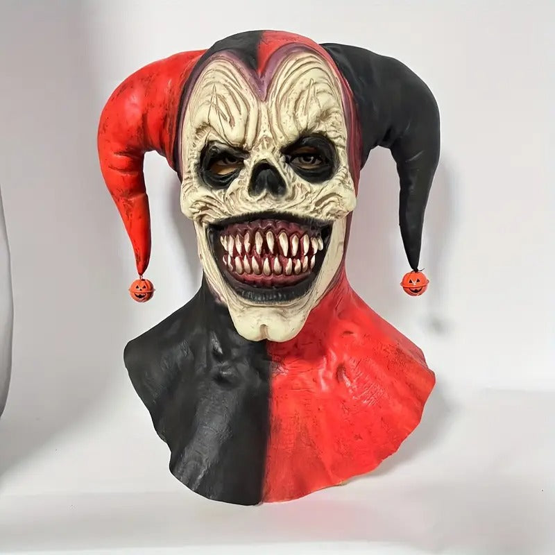 Joker Mask Halloween Two-Horned Clown Latex