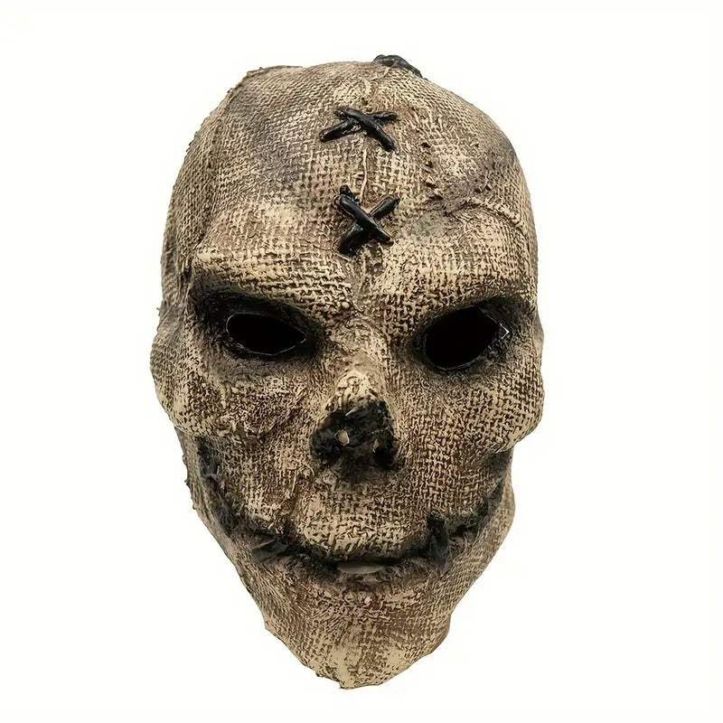 Halloween Scarecrow Skull Mask with Hat