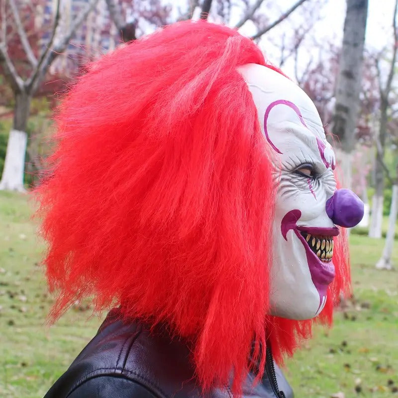 Spooky Joker Clown Latex Mask for Halloween Party