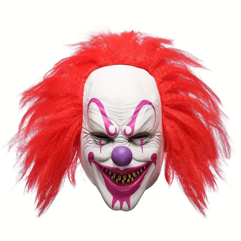 Spooky Joker Clown Latex Mask for Halloween Party