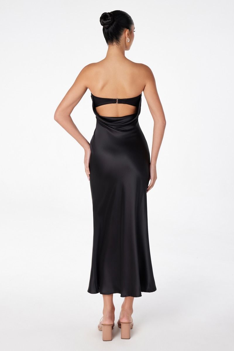 Strapless Ruched Blue Satin Mermaid Formal Evening Gown CDT2006